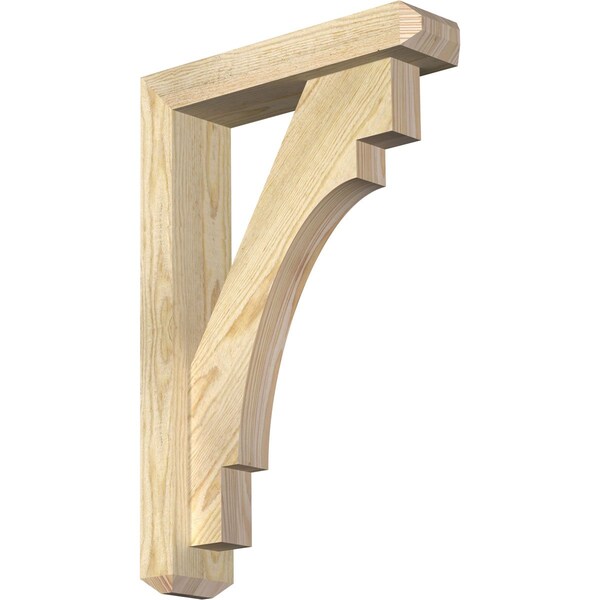 Ekena Millwork Merced Craftsman Rough Sawn Bracket w/ Offset Brace, Douglas Fir, 4"W x 16"D x 24"H BKT0402X16X24MRC04RDF - main